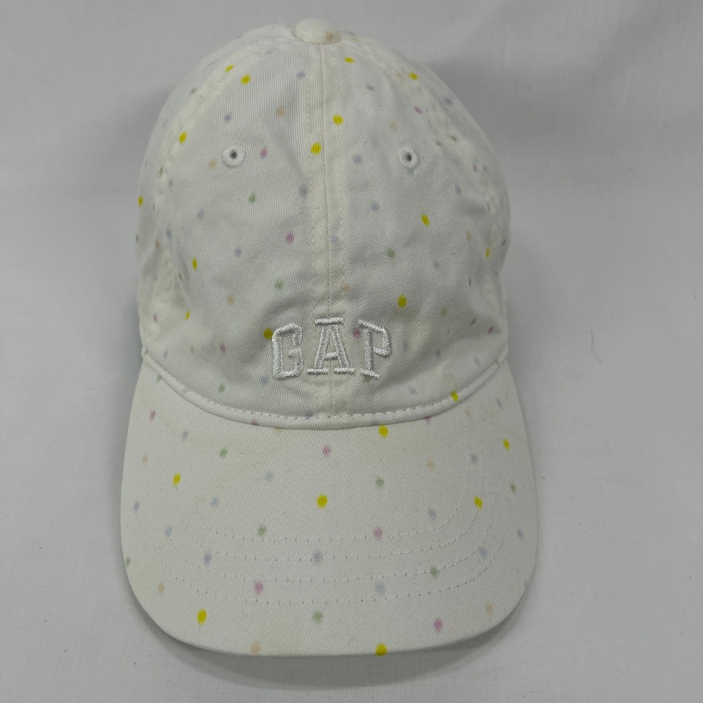 Girls Gap White Multi Polka Dot Embroidered Logo Baseball Cap Hat